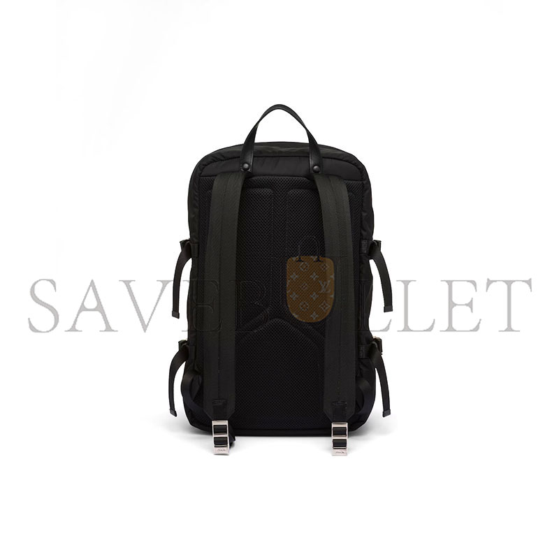 Pra*a re-nylon and saffiano leather backpack 2vz101 (45*26.5*21.5cm)